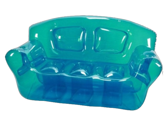 transparent blue acrylic sofa with futuristic sculptural design modern furniture piece